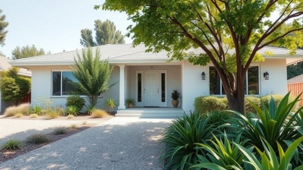 Modern suburban home with gravel path, Most Popular Homes in November 2025.