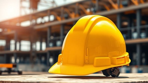 Yellow construction helmet on site, symbolizing commercial growth.