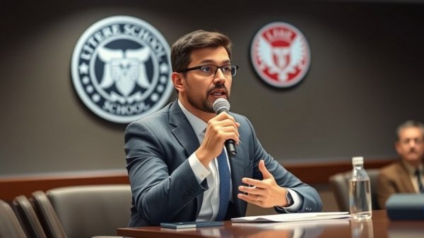 Speaker discussing Pascal's Third Way at a conference table.
