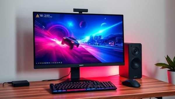 Modern gaming monitor setup for best gaming monitors 2025.