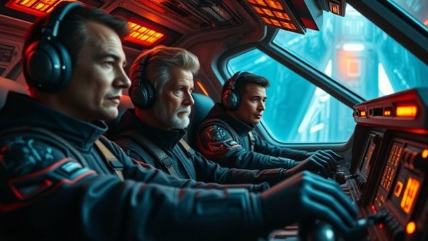 Star Wars original theatrical cut scene with iconic spaceship crew.