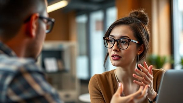 Embracing Vulnerability in Leadership: Thoughtful conversation in an office setting.