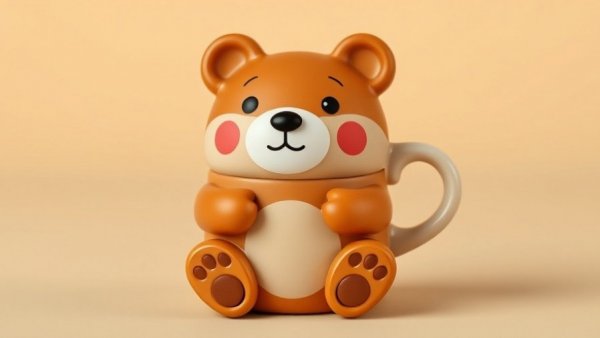 Charming Starbucks Bearista Cup with green beanie lid and straw on beige background.