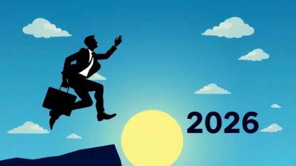 Conceptual image of UK Housing Market Forecast 2026 with businessman leaping.