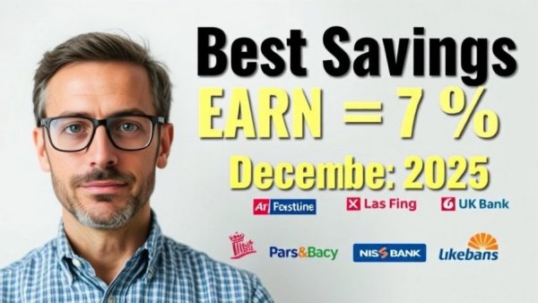 Best UK savings accounts December 2025: Informative image with man and bank logos.