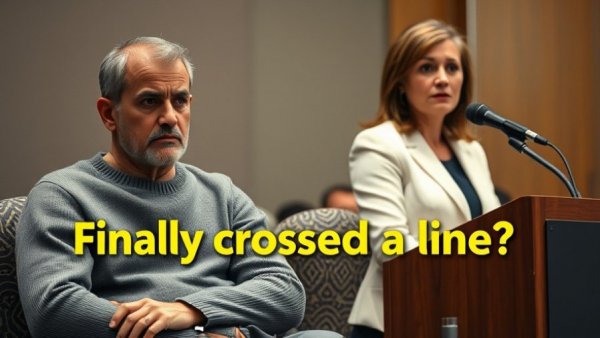 Discussion on UK free speech legal cases with contrasting emotions at an event.