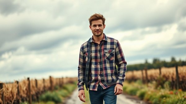 Confident person walking outdoors with scenic backdrop, grow wealth with investment portfolio.