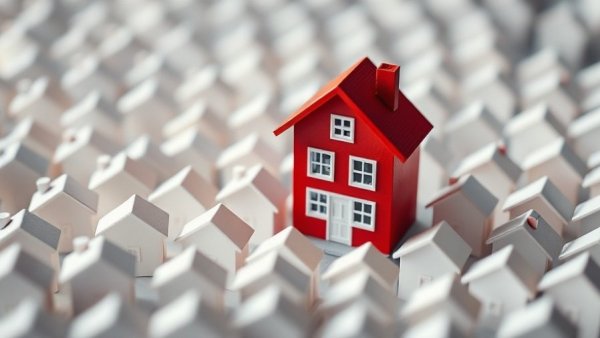 Red house symbolizing UK housing market trends 2025.