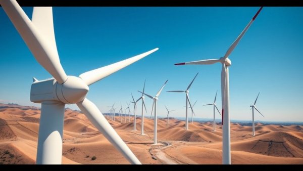 Stranoch Wind Farm turbines on scenic hills with blue sky.
