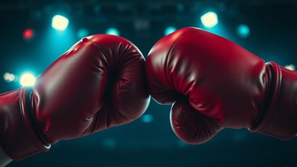 Boxing gloves face-to-face under spotlights, representing Boxing Day Bounce UK housing market.