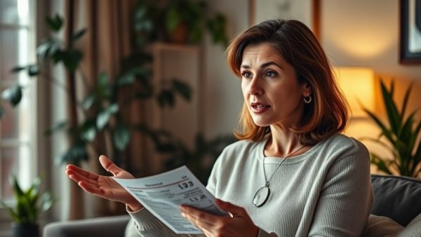 Confident woman discussing 4 steps to financial freedom at home.