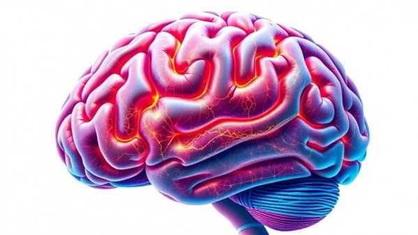 Illustration of a human brain with neural pathways.