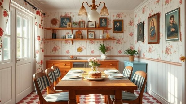 FunHaus home decor trend in vintage dining room with eclectic elements.
