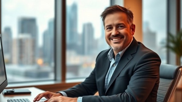 Confident man discussing 2026 property market predictions in office.