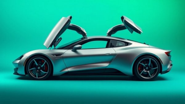 Futuristic car design in contrasting colors reflecting Tesla misled customers about self-driving features