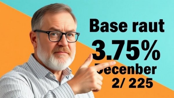 UK base rate cut to 3.75%, man pointing at text, December 2025.