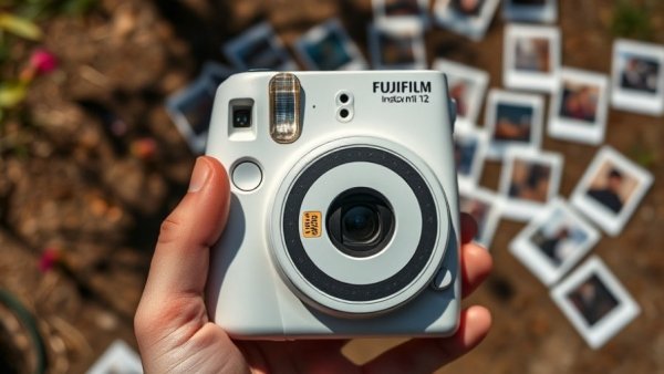 Close-up of Fujifilm Instax Mini 12 in sunlight.
