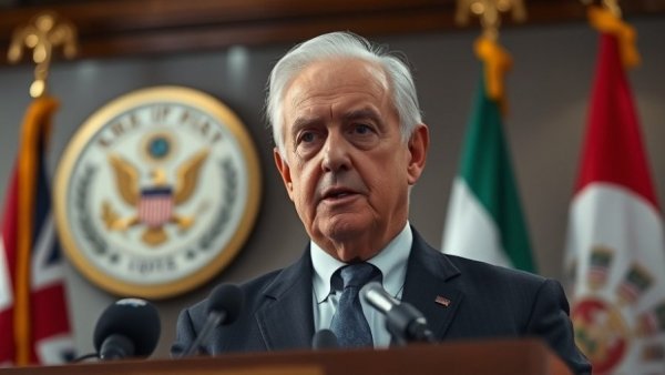 Official addressing press about Fed job market forecast impact on entrepreneurs.