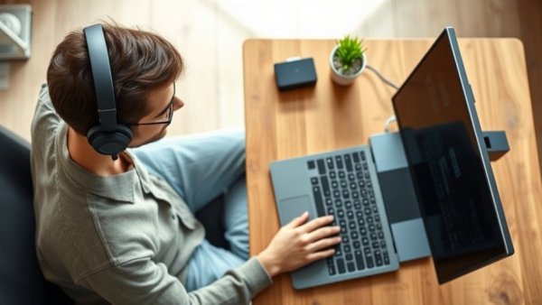 PC Transfer Kit Bundle setup with laptop and monitor in modern workspace.