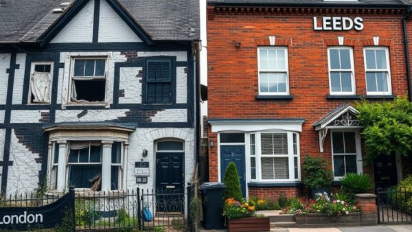£50K property investment in the UK: London vs Leeds house comparison.