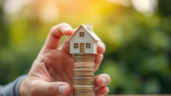 Paper house on coins depicting UK mortgage affordability challenges.