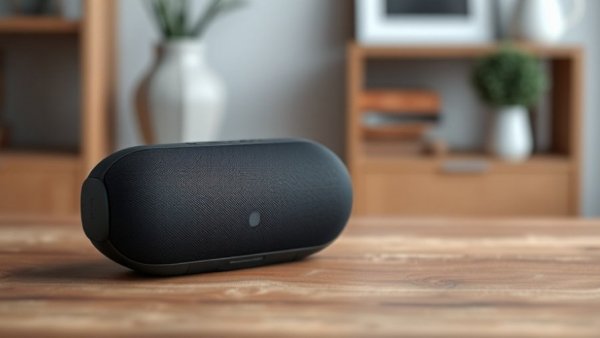 Sleek black smart speakers on wooden surface for Alexa Home Theater surround sound