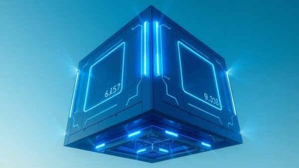 Futuristic glowing cube illustrating CPG innovation trends 2026.