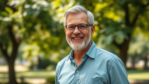 Casual man smiling outdoors amid deportation of Alaa Abdel Fattah UK.