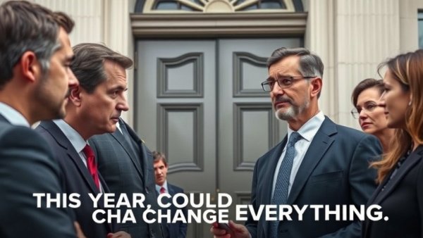 Business figures in a serious conversation; pondering implications on UK families.