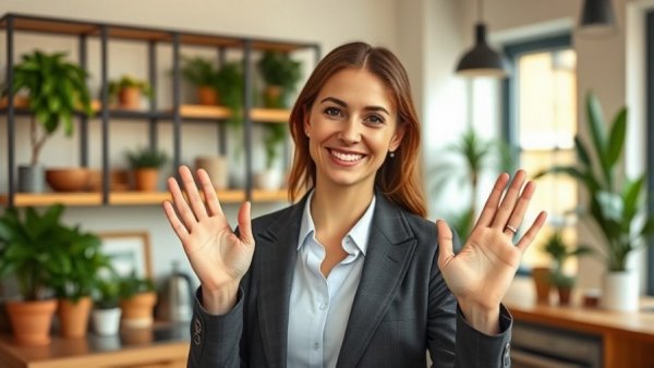 RTO strategies for employee satisfaction: smiling woman waving.