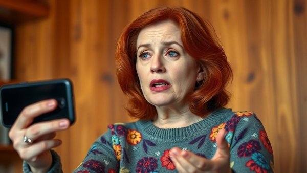 Concerned woman discussing future renting trends indoors.