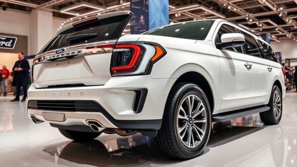 Ford vehicle sales 2025: Ford Expedition showcased at auto exhibition.