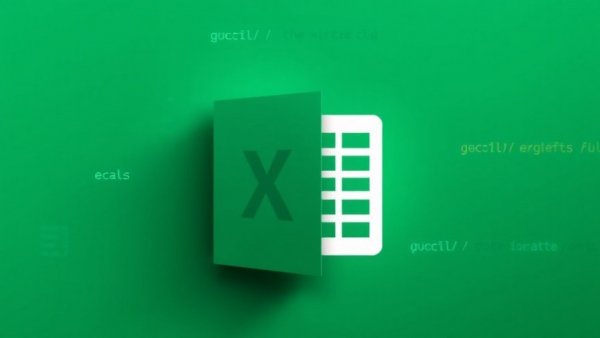 Abstract Microsoft Excel and coding illustration on green background