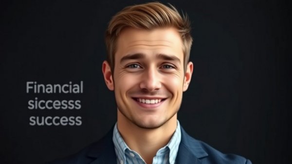 Confident man promoting financial success for 2026.