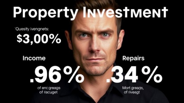 Essential numbers for property investing infographic with person and statistics.