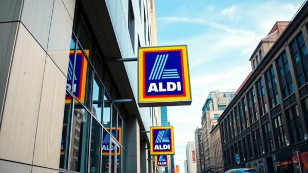 Aldi store signs on modern building, marking expansion plans.