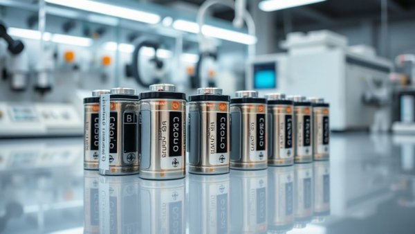 Sodium-ion batteries displayed on a lab bench.