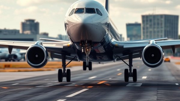 Delta Airlines plane landing, highlighting premium revenue strategy.