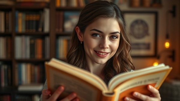 Focused young woman recommending 'The Dose Effect', 2026 personal development reading list.