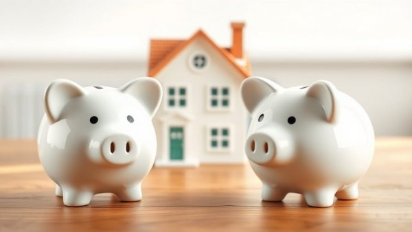 Piggy banks with mini house, symbolizing United Trust Bank second charge loans.