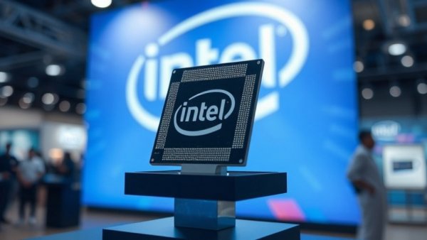 Intel Panther Lake performance chips showcased in a tech exhibit.