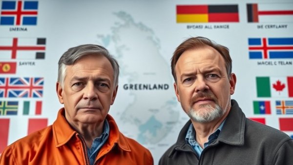 Trump's tariff threats highlighted with Greenland map and flags.