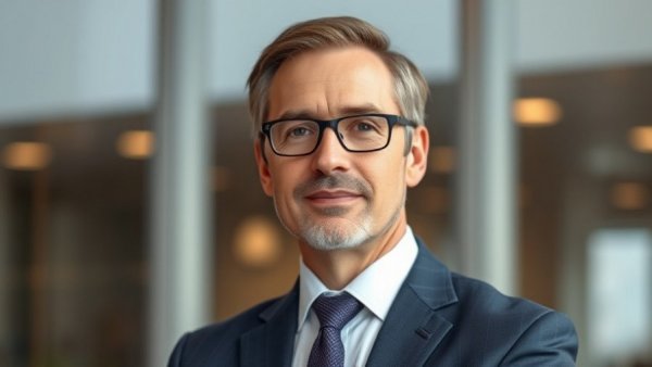 Professional man in suit with office background, related to LendInvest funding for South London flats.
