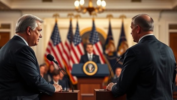 Discussion on Trump's Greenland ambitions with men at microphones.