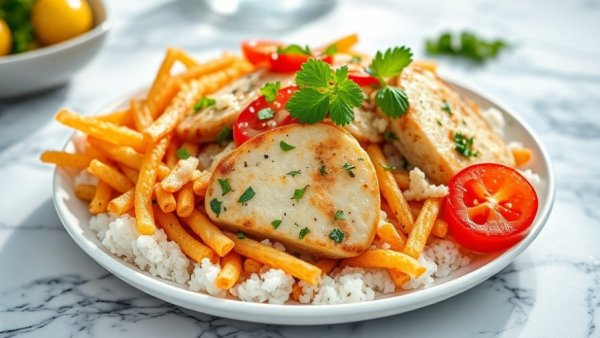 High-protein frozen meals Trader Joe's Cuban Style bowl with toppings.