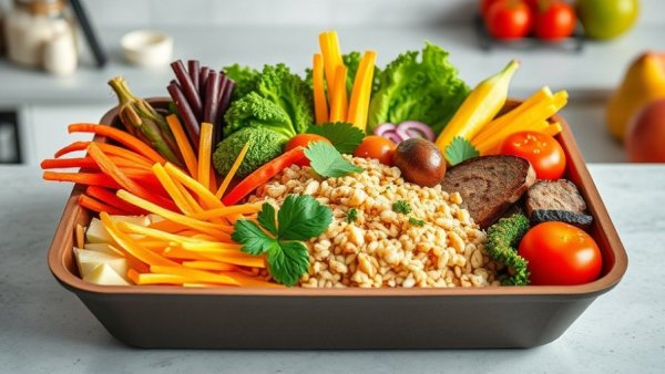 Healthy Eating Kitchen Tips: Colorful bento box with vibrant veggies.