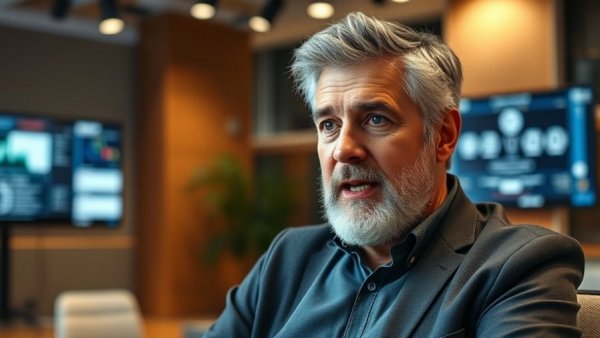 Mature man discusses evangelical carers in modern studio, Christian perspective on puberty blockers.