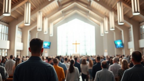 Congregation in an English-speaking Evangelical church in Spain.