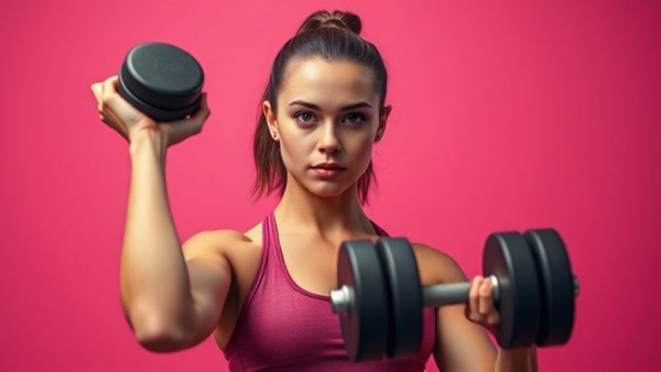 Gentle exercise with dumbbells for underarm toning