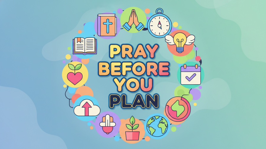 Vibrant icons with 'Pray Before You Plan' for sermon planning and church insights.